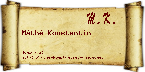 Máthé Konstantin névjegykártya
